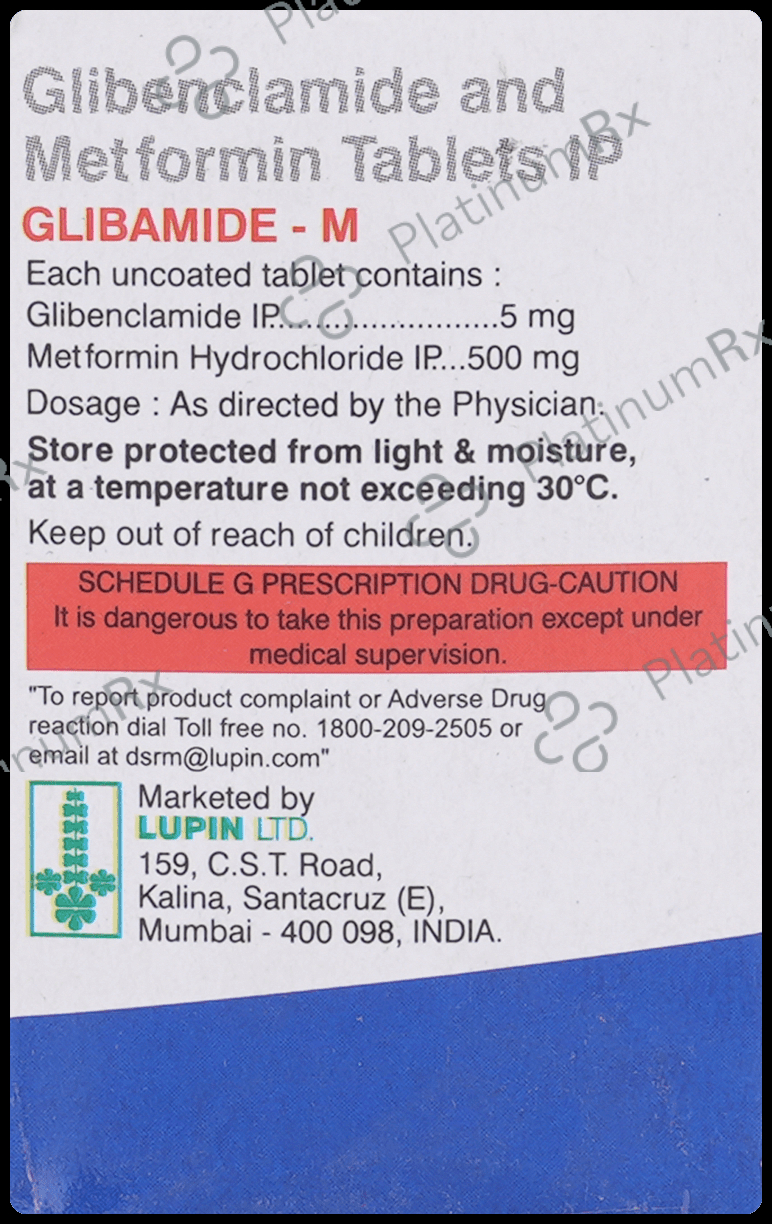 Glibamide M 5mg/500mg Tablet