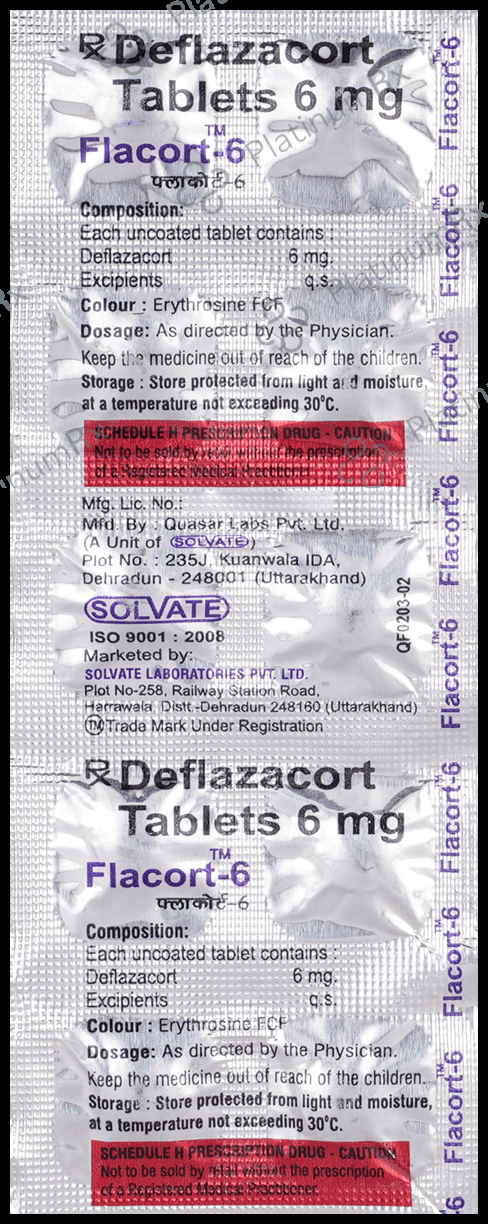 Flacort 6mg Tablet 10 Tablet Solvate Laboratries Pvt