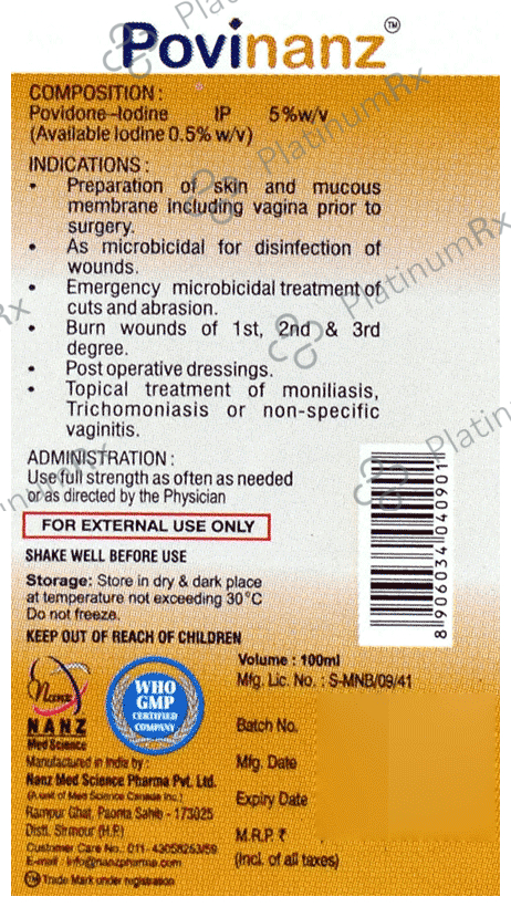 Povinanz 5% Solution 100 Solution