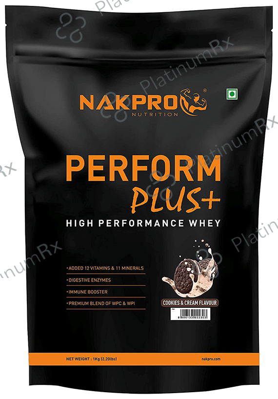 Nakpro Nutrition Perform Plus High Performance Whey Protein Powder (1kg Each) Cookies & Cream 1 Pack