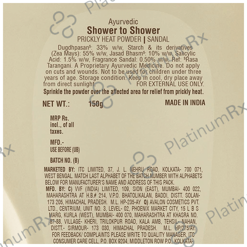 Shower to Shower Sandal Prickly Heat Powder