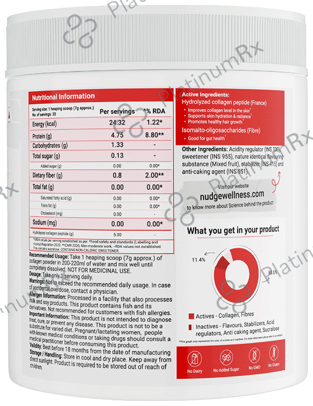 Nudge Collegen Peptide Powder Mix Fruit Flavour