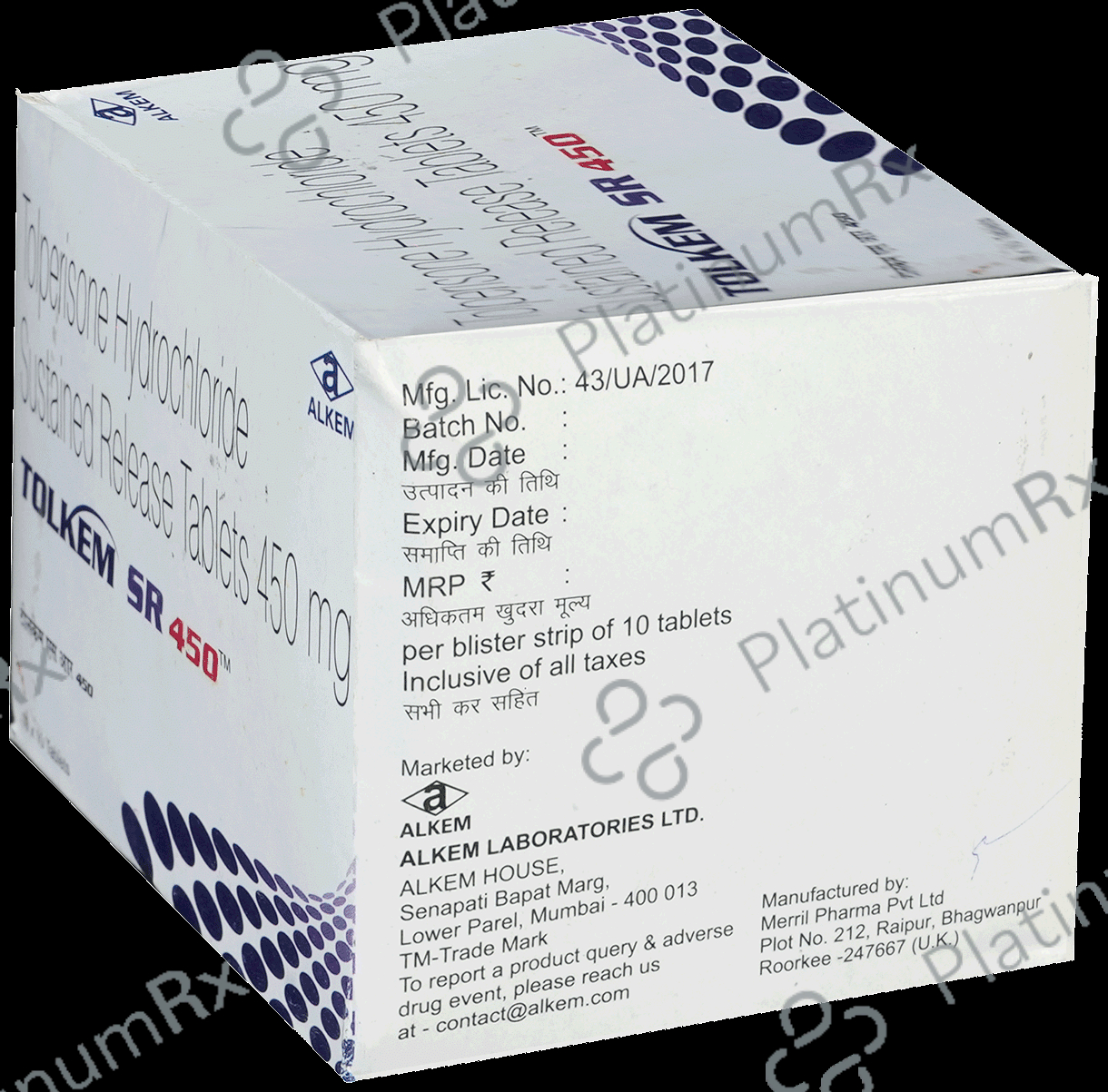 Tolkem SR 450mg Tablet 10s