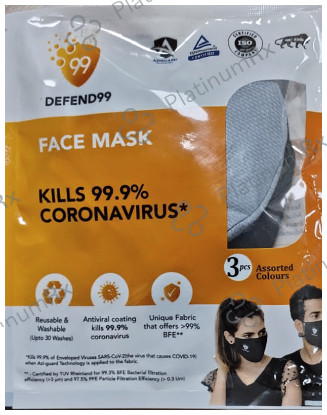 Defend99 Self Sanitizing 99% Filtration Reusable Mask Assorted