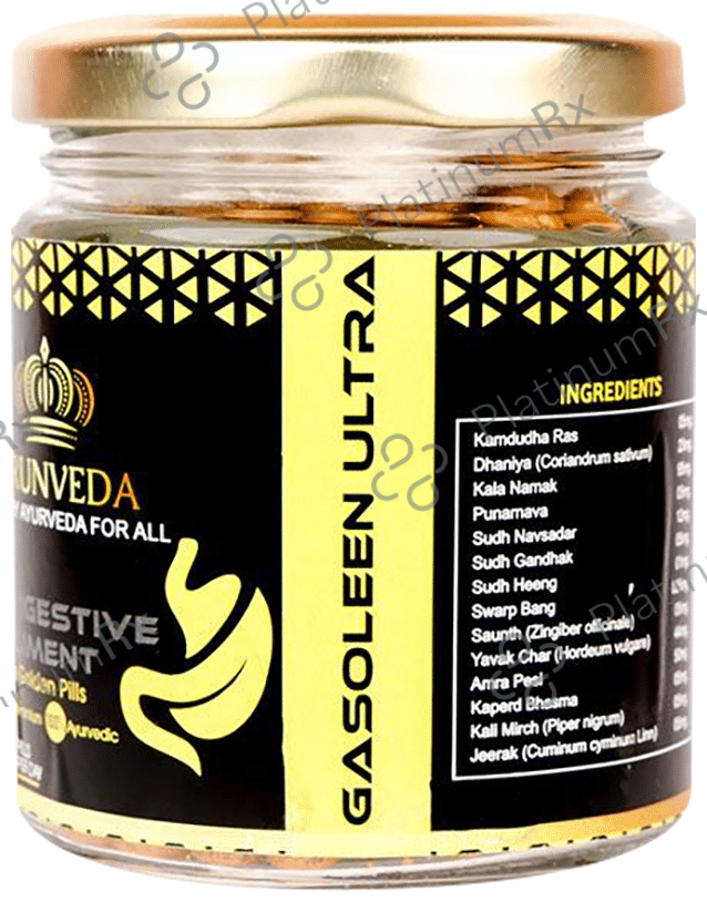Arunveda Gasoleen Ultra Pro Digestive Suppliment Handmade Golden Pill
