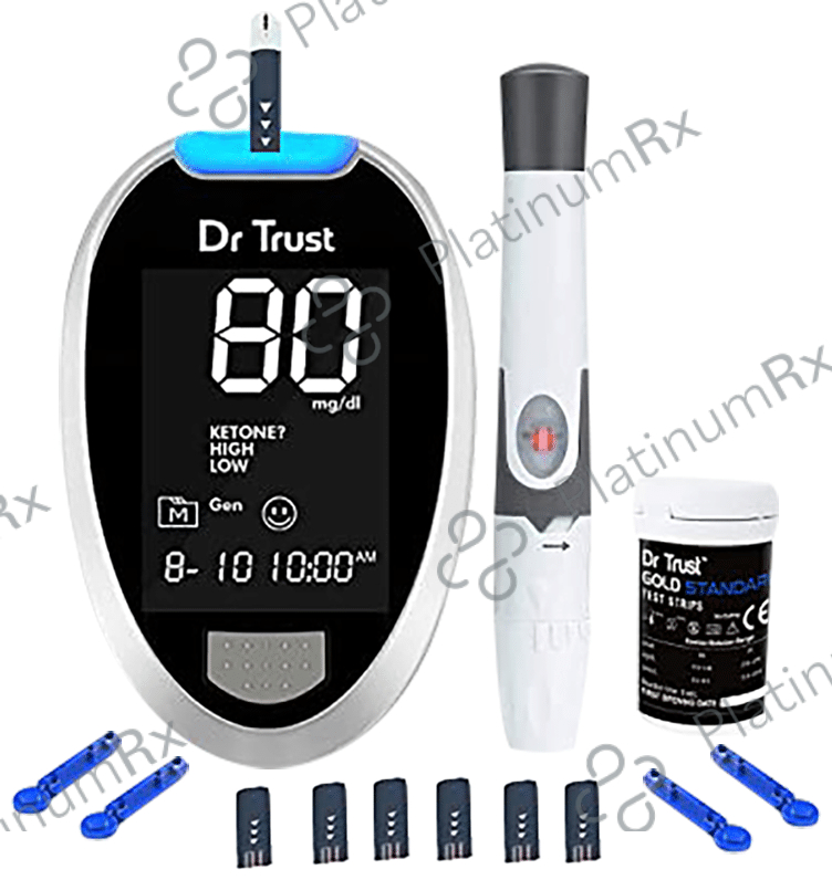 Dr Trust USA Gold Standard Blood Glucose Monitoring System Glucometer with 60 Test Strip