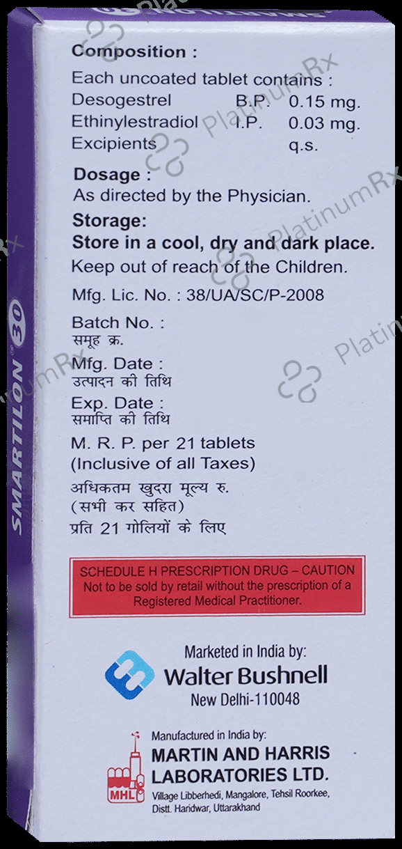 Smartilon 30mg Tablet 21s