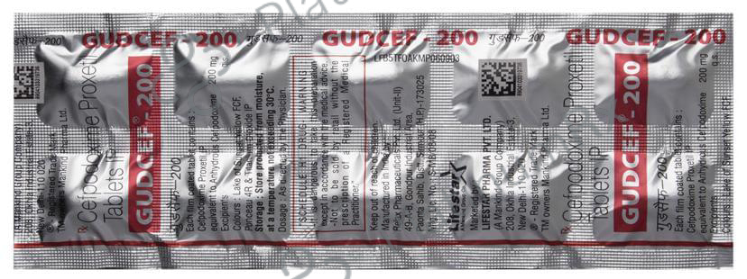 Gudcef 200mg Tablet 10s