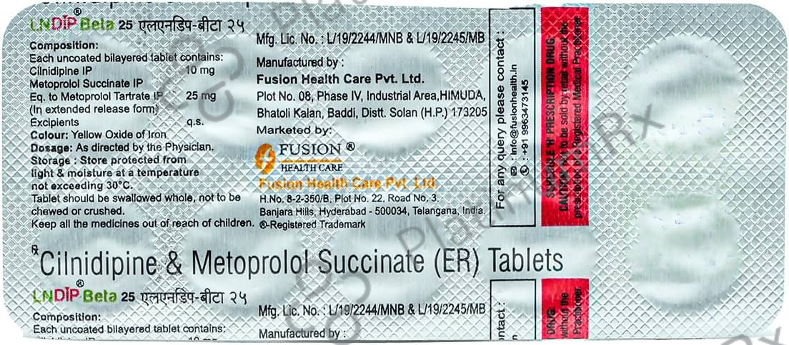 Lndip Beta 10/25mg Tablet 10s