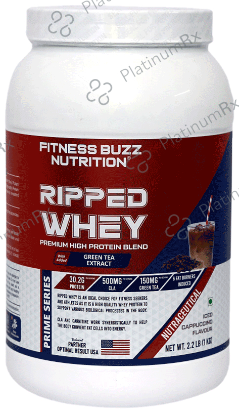 Fitness Buzz Nutrition Ripped Whey Powder Iced Cappucinno