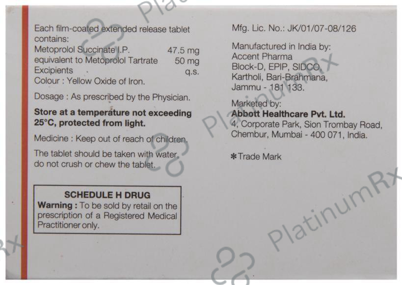 Supermet XL 50mg Tablet 15s
