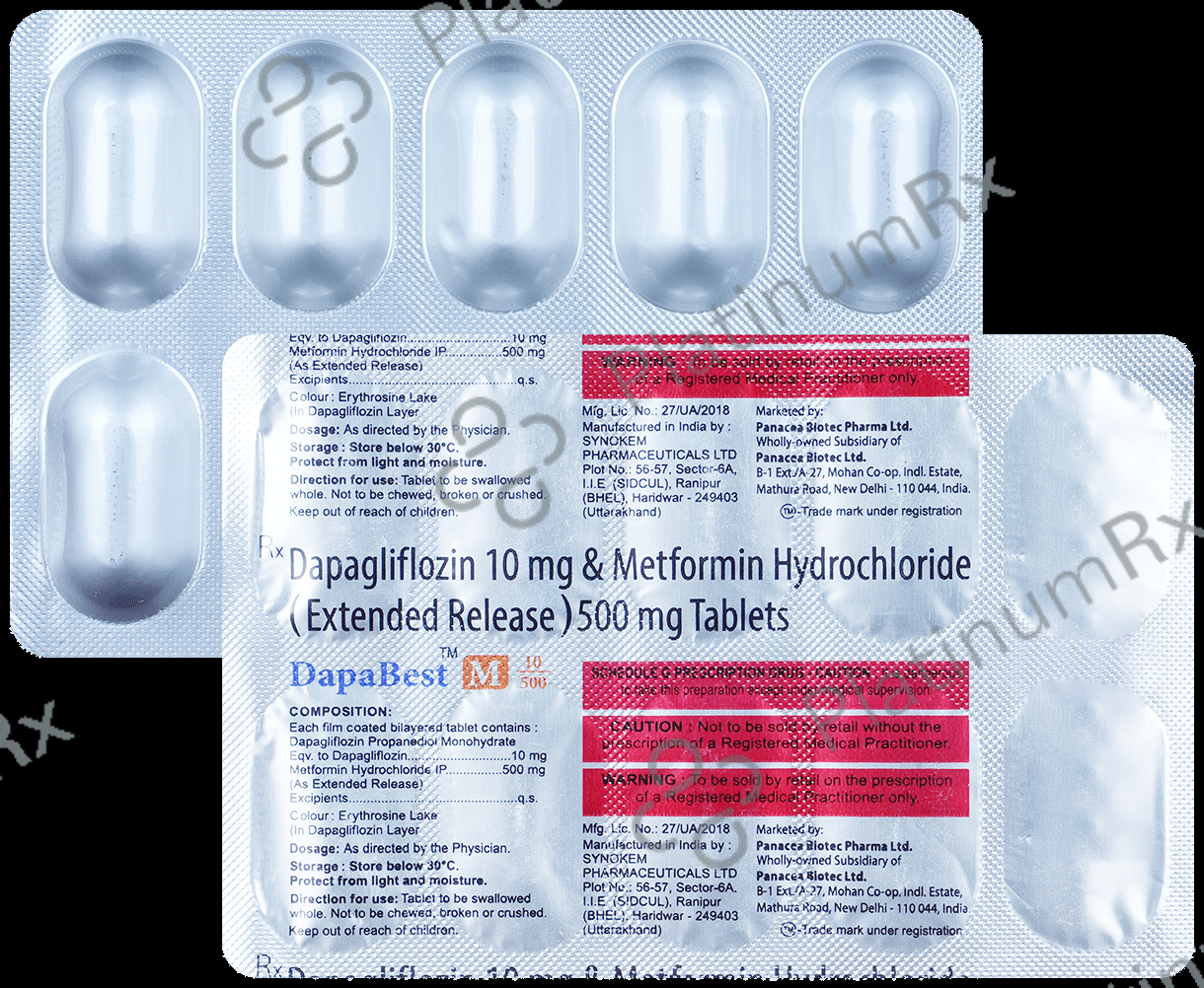 Dapabest M 10mg/500mg Tablet