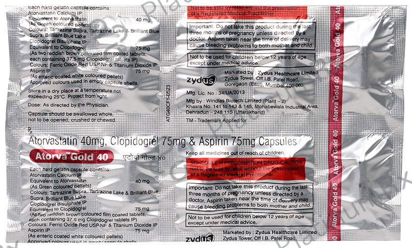 Atorva Gold 40/75/75mg Capsule 10s
