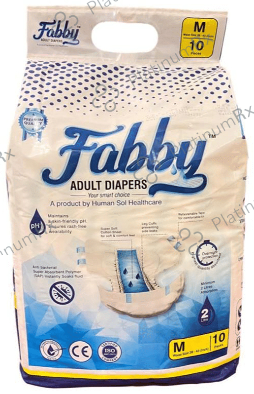 Fabby Fabby Adult Diaper (10 Each) Medium 1 Unit