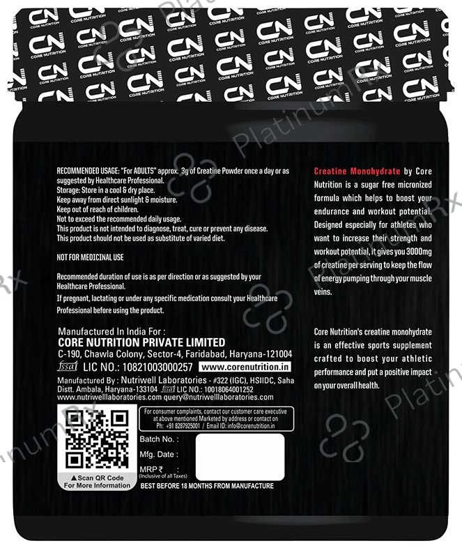 Core Nutrition Extreme Power Creatine Powder Unflavoured