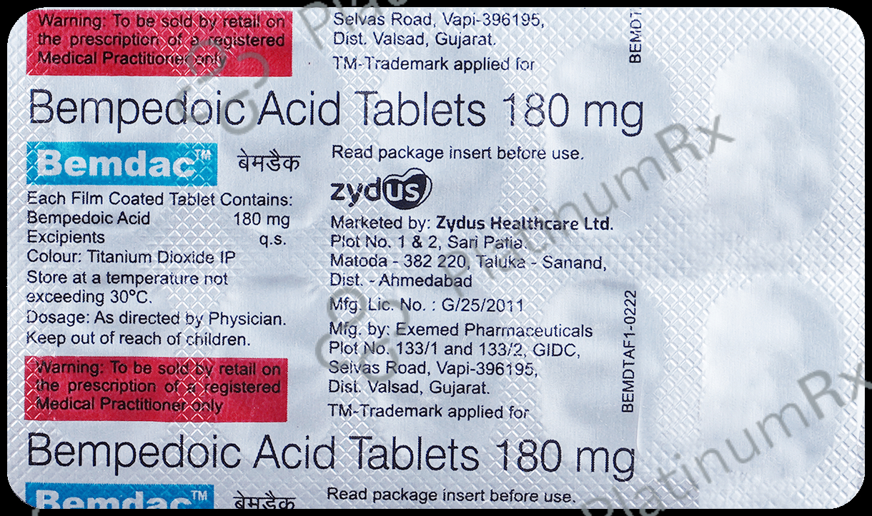 Bemdac 180mg Tablet 10s