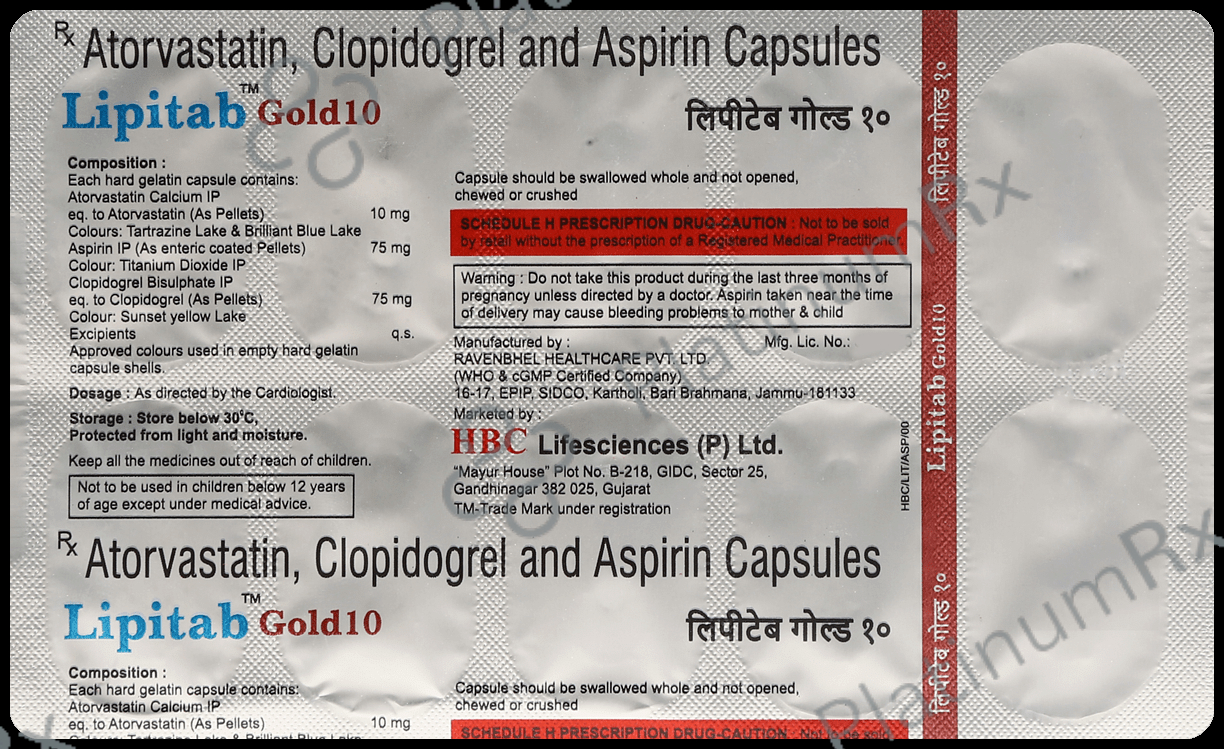 Lipitab Gold 75/10/75mg Capsule 10s