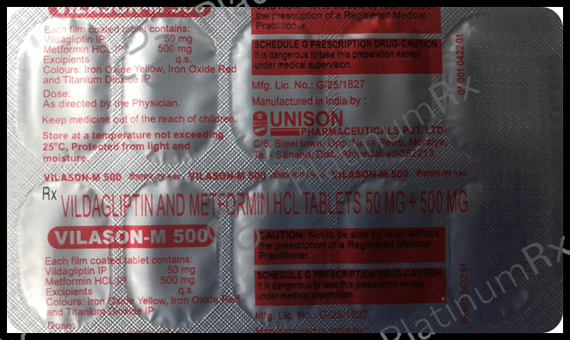 Vilason M 500/50mg Tablet 10s