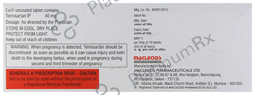 Telmiduce 40mg Tablet 10s