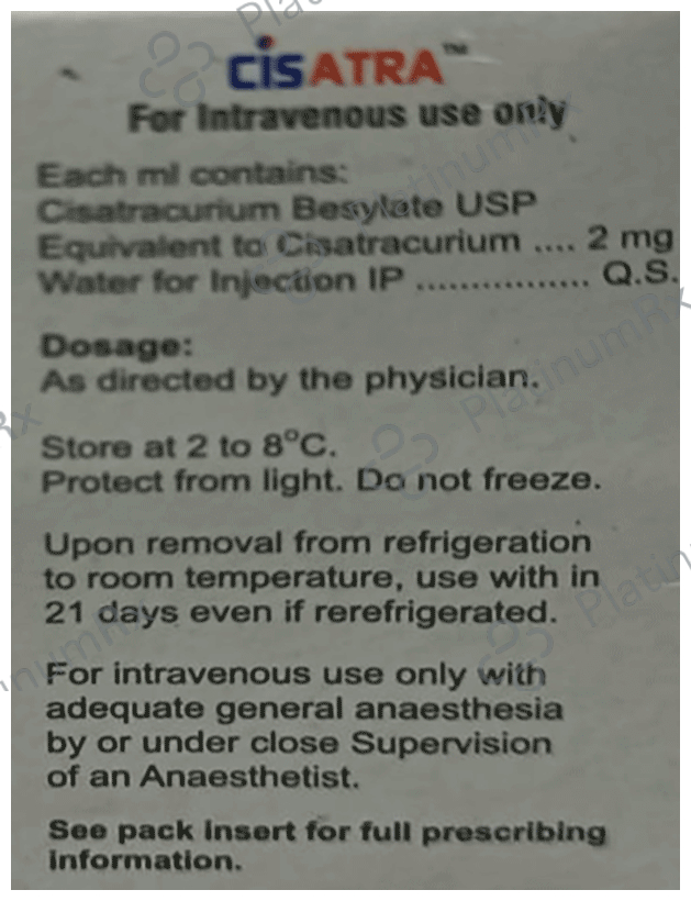 Cisatra Injection 5 Injection