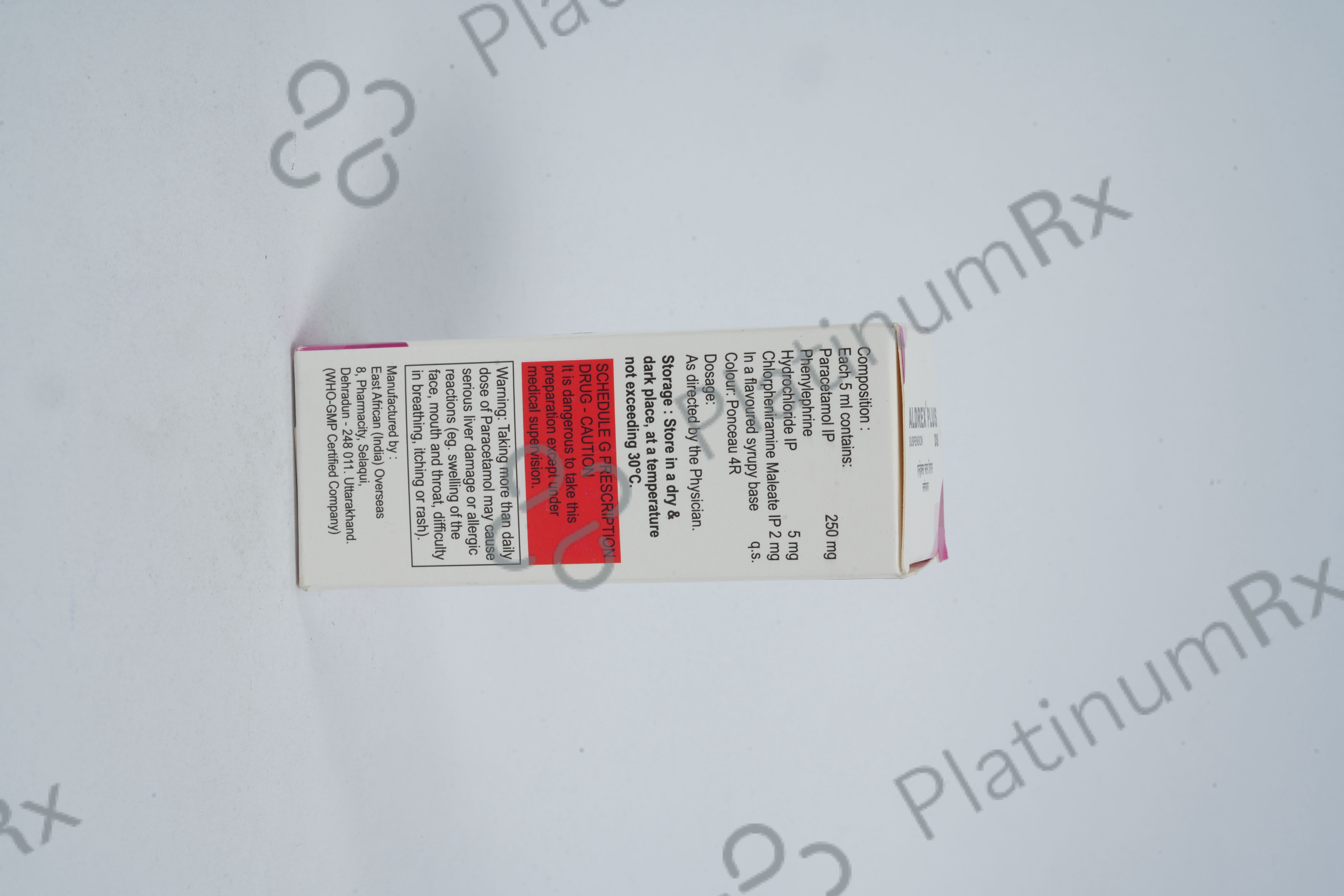 Aldrex Plus Ds 2/250/5mg Syrup 60ml