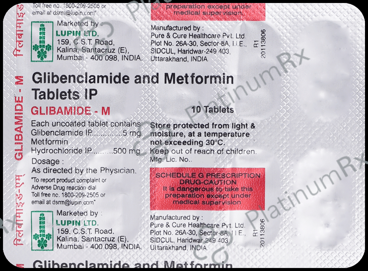 Glibamide M 5mg/500mg Tablet