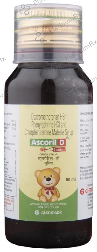 Ascoril D Junior 2/10/5mg Cough Syrup 60ml