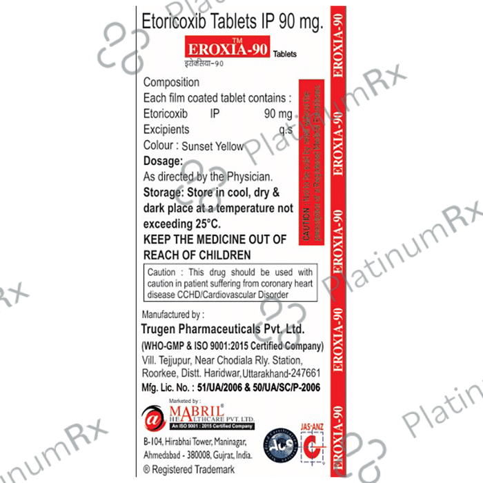 Eroxia 90 Tablet 10 Tablet Mabril Health Pvt