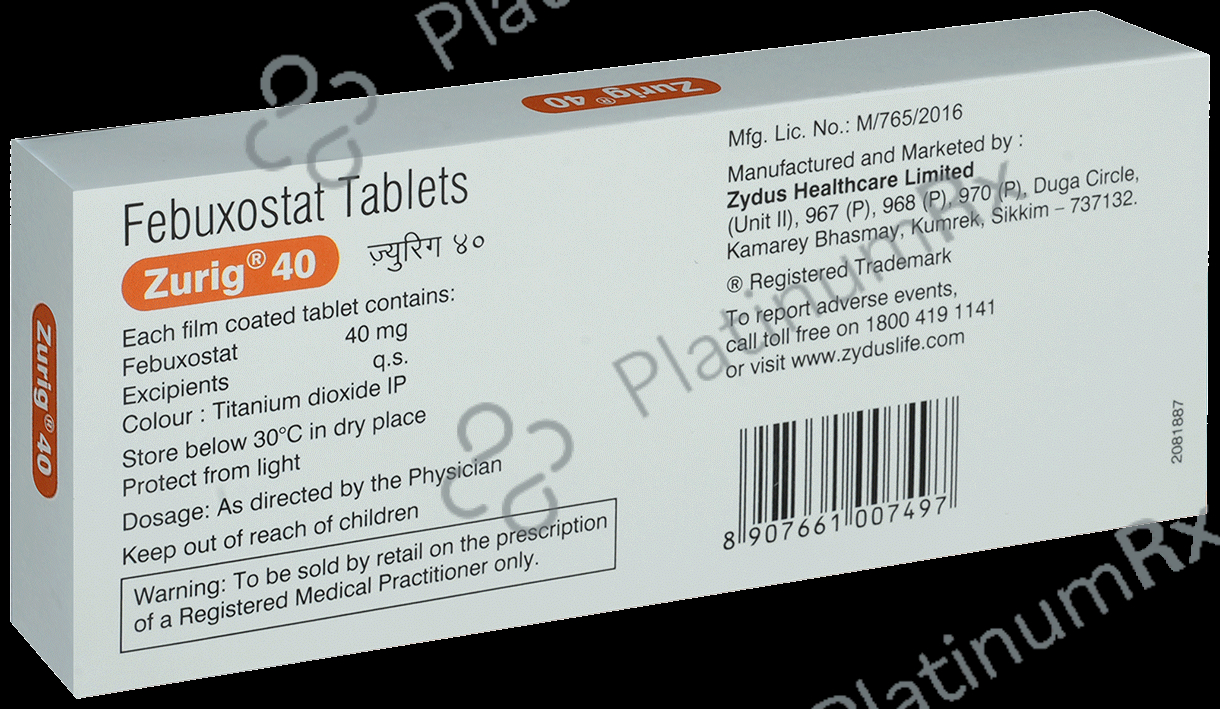 Zurig 40mg Tablet 15s