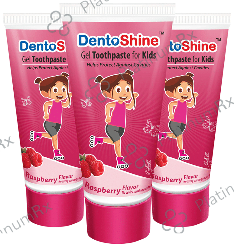 DentoShine Gel Toothpaste for Kids (80gm Each) Raspberry Dora