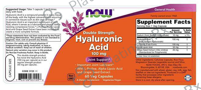 Now Foods Hyaluronic Acid 100mg Capsule