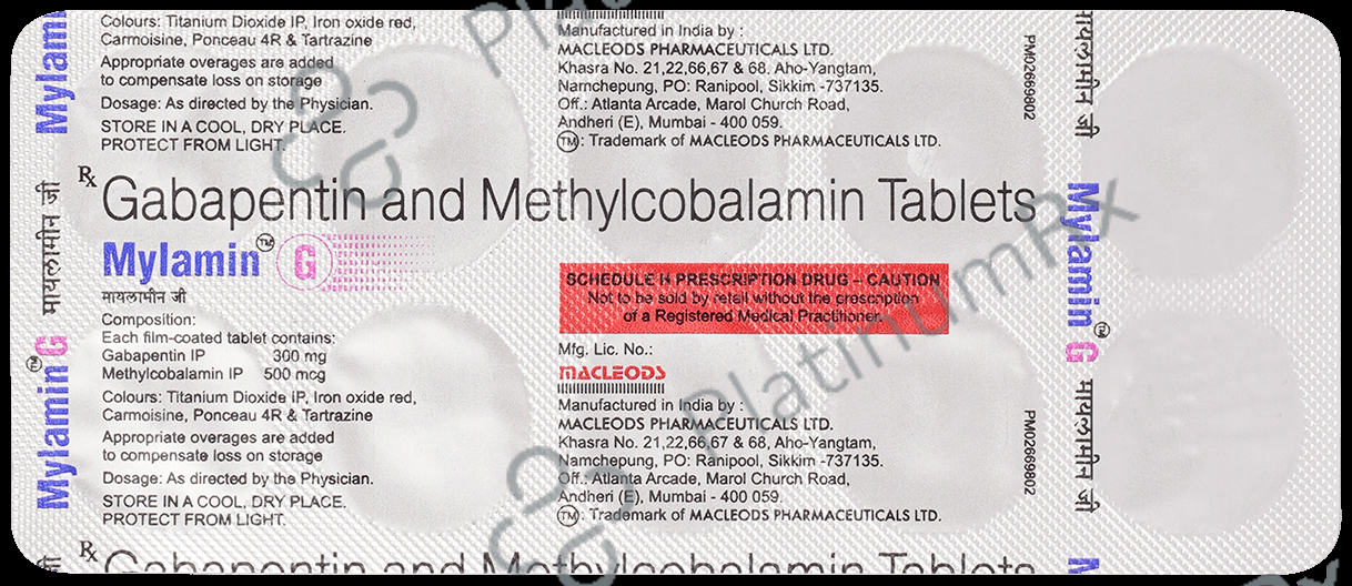 Mylamin G 300mg/500mcg Tablet