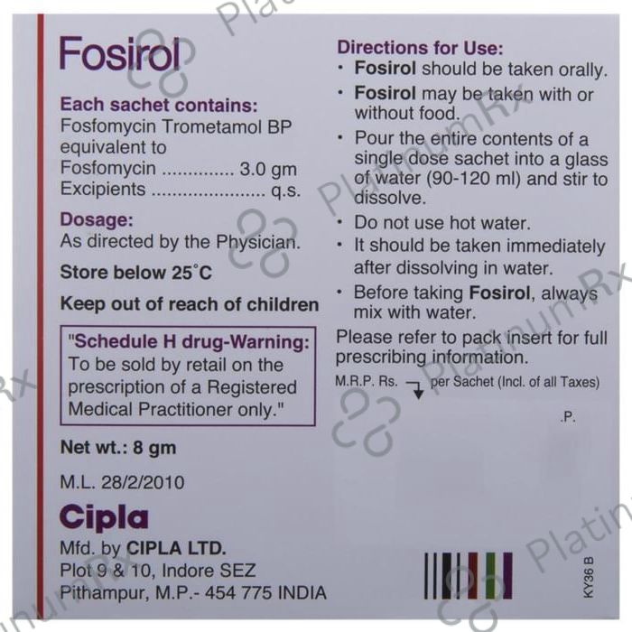 Fosirol 3mg Powder 8gm