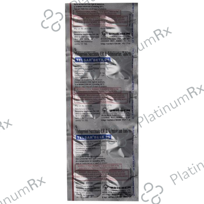 Telsar Beta 25 Tablet ER 10 tablets
