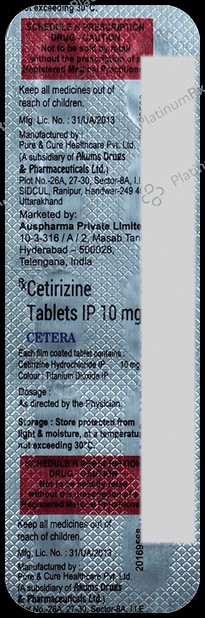 Cetera 10mg Tablet