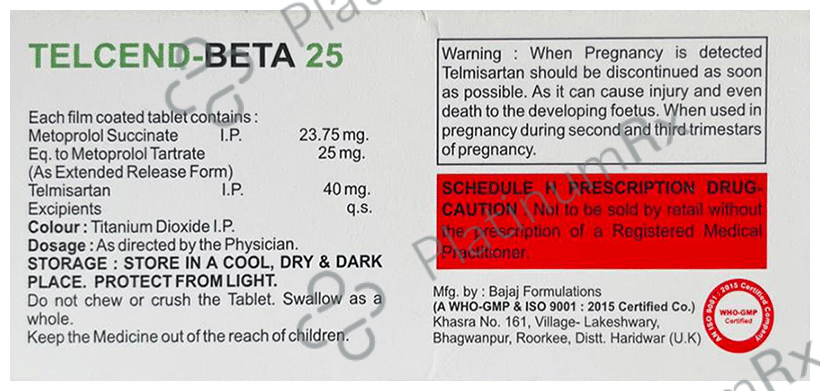 Telcend Beta 25mg Tablet ER 10s