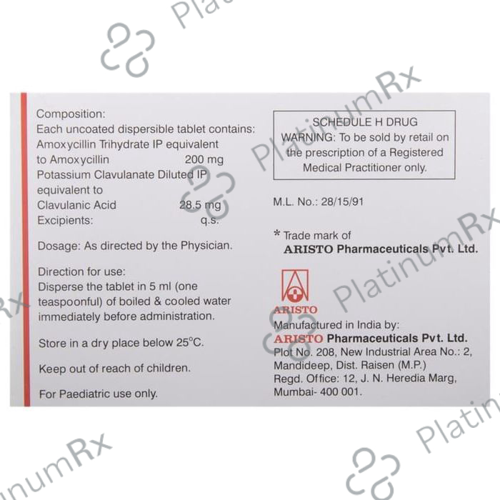 Mega CV Kid 200/28.5mg Tablet DT 6s