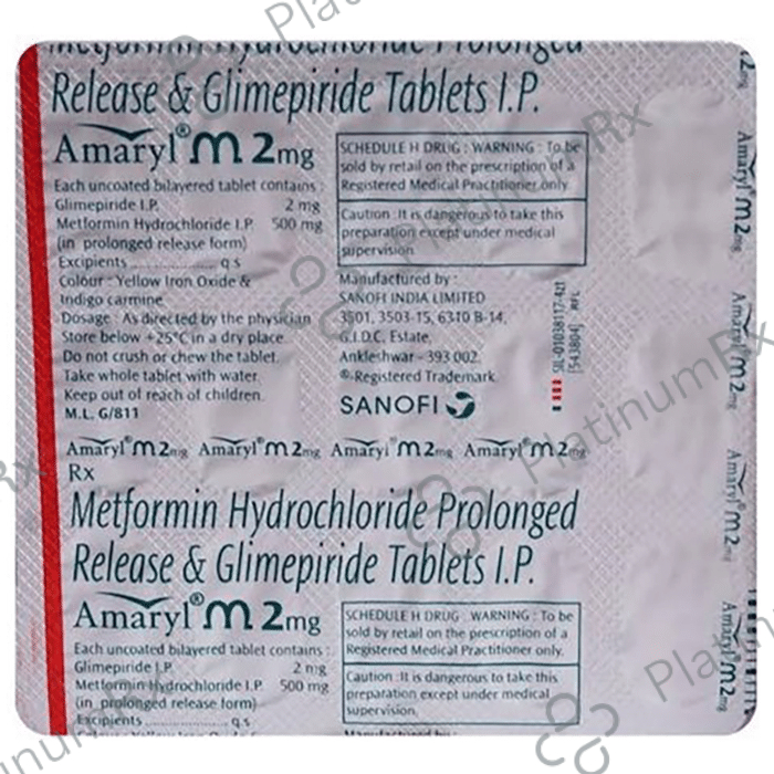 Amaryl M 2/500mg Tablet PR 20s
