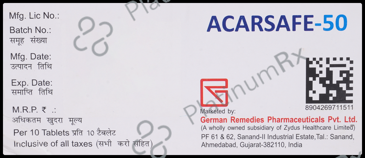 Acarsafe 50mg Tablet 10s