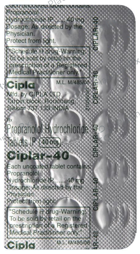 Ciplar 40mg Tablet 15s