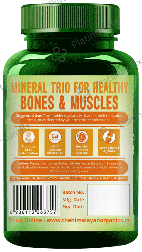 Himalayan Organics Calcium Magnesium Zinc Vitamin D3 & B12 Tablet