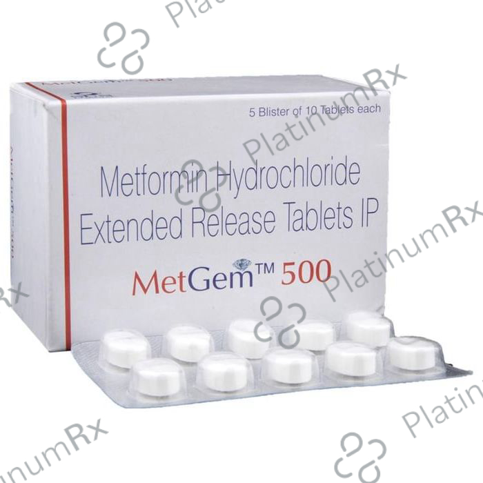Metgem ER 500mg Tablet 10s