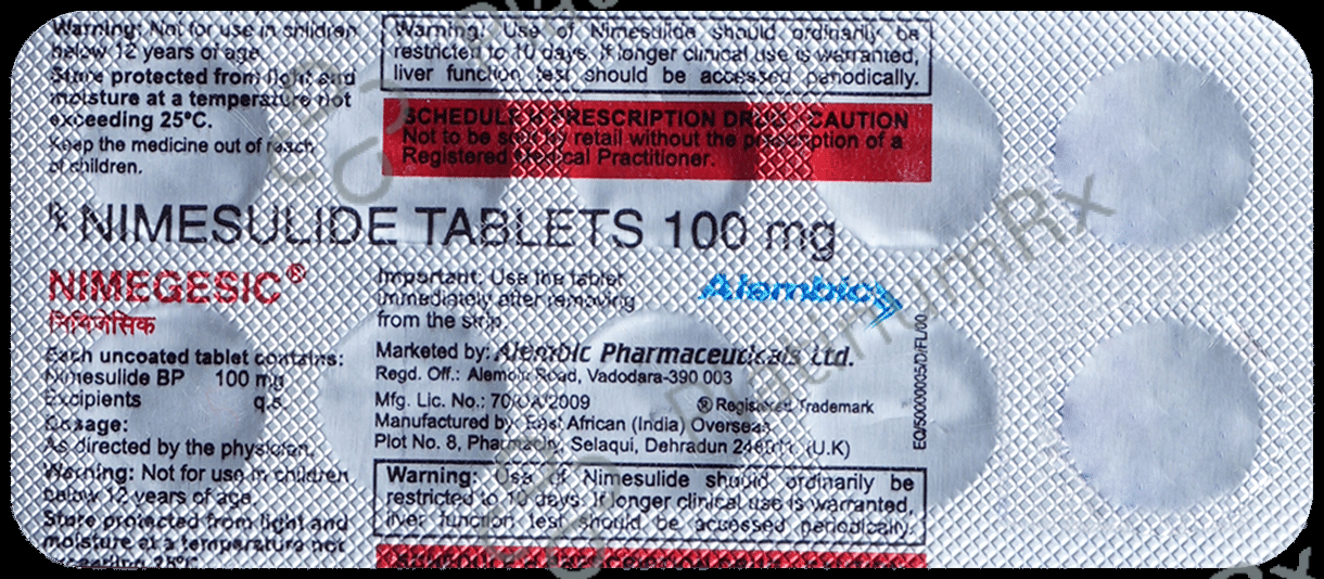 Nimegesic 100mg Tablet 10s