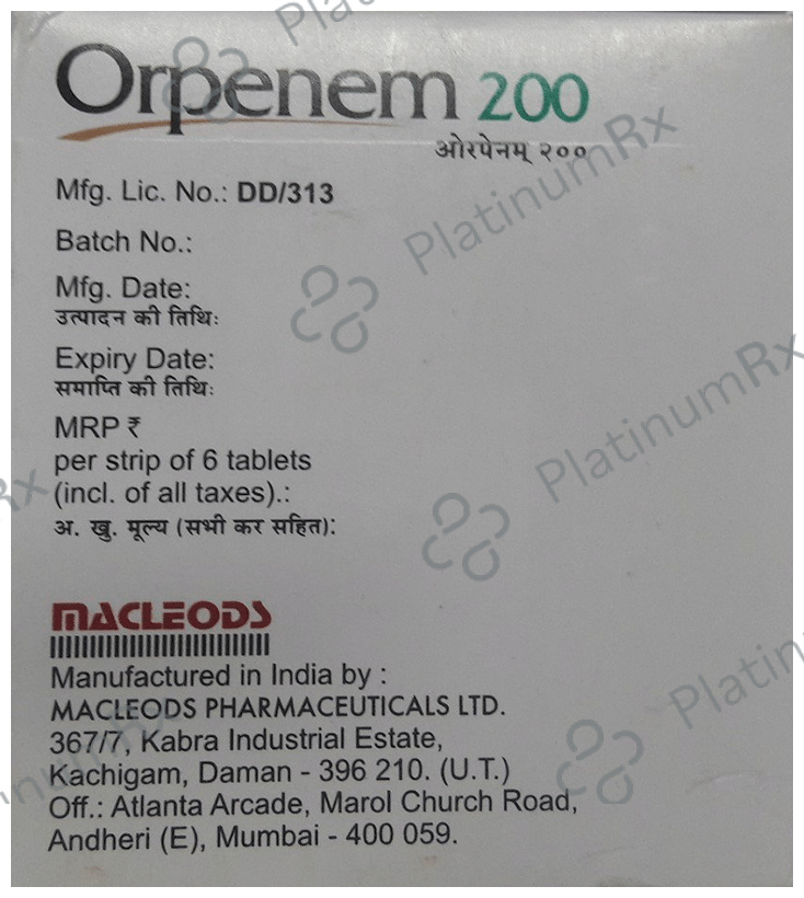Orpenem 200 Tablet