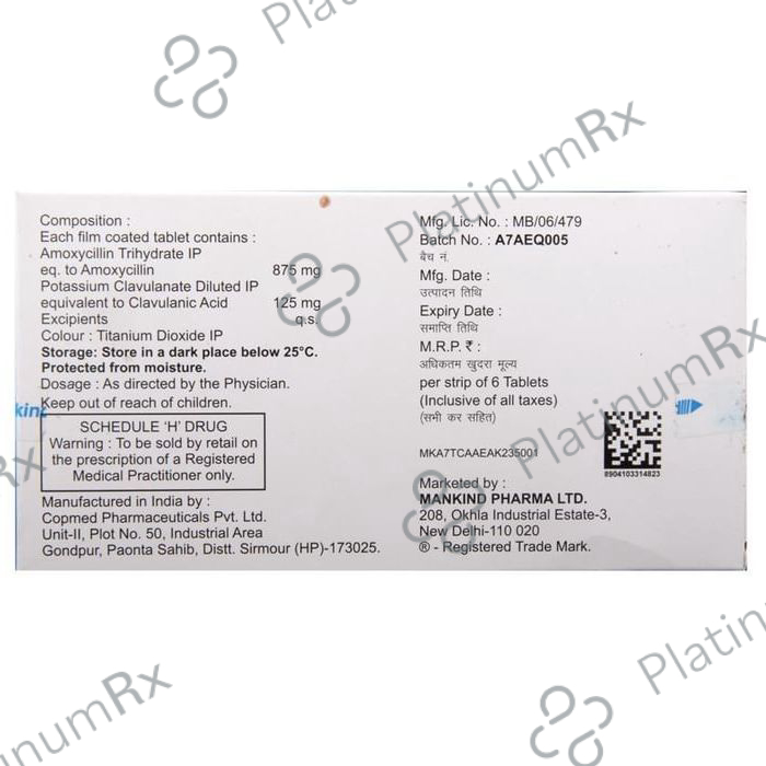 Moxikind CV 1gm 875/125mg Tablet 6s