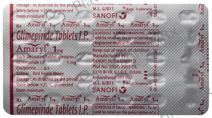 Amaryl 1mg Tablet 30s