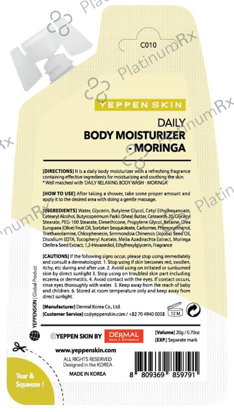 Dermal Daily Body Moisturizer Moringa