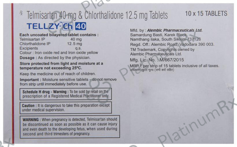Tellzy CH 40 12.5/40mg Tablet 15s