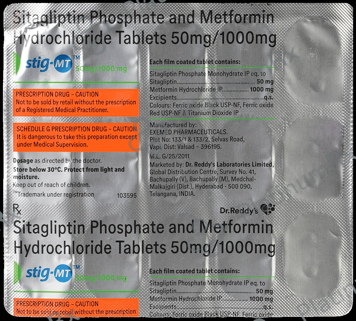 Stig MT 50/1000mg Tablet 15s
