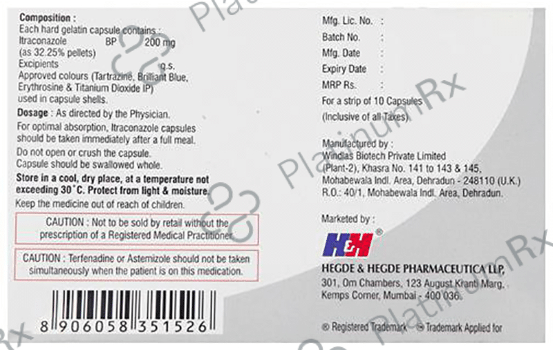 Itzhh 200mg Capsule 10s